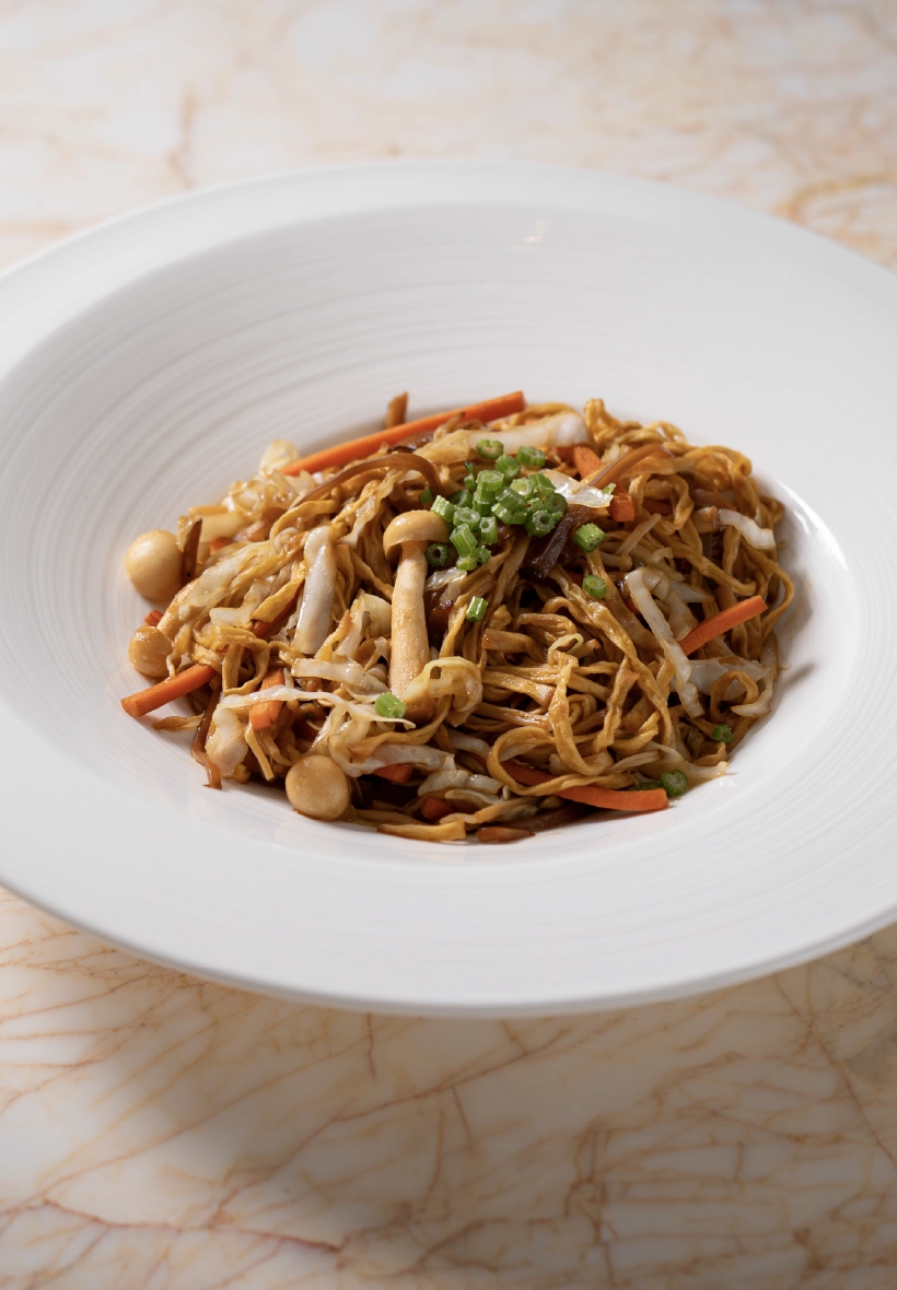 Stewed I-fu Noodle with Wild Mushroom